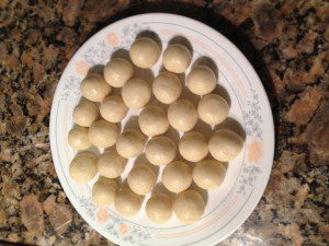 Gulab Jamun balls prepared for frying