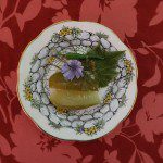Pickles with grape leaf