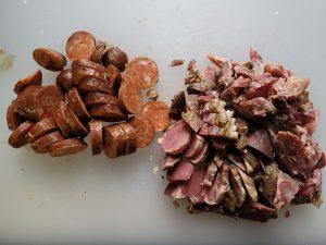 Cooked ham and Chorizo for Sopa de Garbanzo