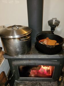 Sopa de Garbanzo cooking on the stove