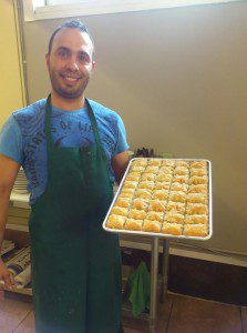 Chef Mohammad with baklava