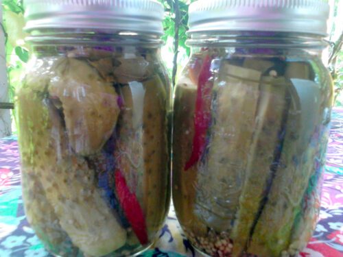 Pickles in jars