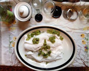Plated tomatoes on cloth, now they look like this.