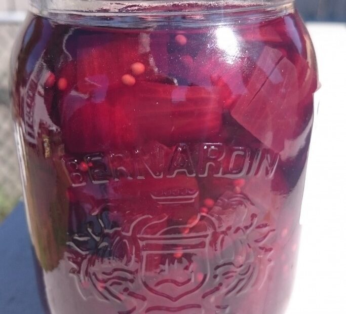 Pickled beets and shallots