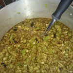 A pot of green tomato mincemeat