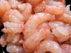 Freshly peeled shrimp