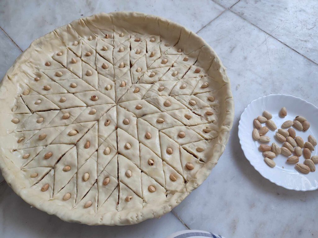 Algerian baklawa and almonds